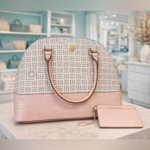 Anne Klein Pink and Cream Satchel